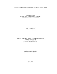 Epistemology and Affect in Literary Studies