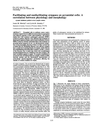 Facilitating and Nonfacilitating Synapses on Pyramidal Cells