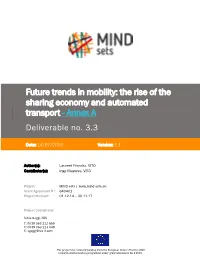 The Rise of the Sharing Economy and Automated Transport - Annex a Deliverable No