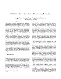 TXSPECTOR: Uncovering Attacks in Ethereum from Transactions