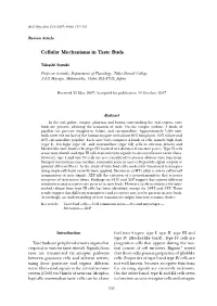 Cellular Mechanisms in Taste Buds