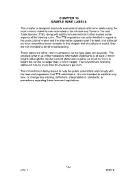 Chapter 10 Sample Wine Labels