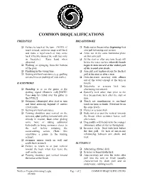 Common Disqualifications