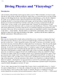 Diving Physics and "Fizzyology"