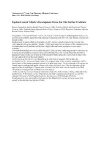 Epsilon Launch Vehicle's Development Status for the Further Evolution