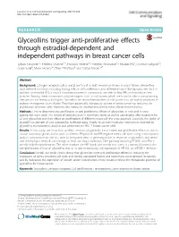 Glyceollins Trigger Anti-Proliferative Effects Through Estradiol-Dependent