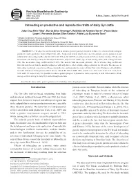 Inbreeding on Productive and Reproductive Traits of Dairy Gyr Cattle