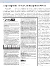 Misperceptions About Contraceptives Persist