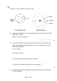 Of 67 the Diagrams Show Two Different Models of an Atom. 'Plum Pudding'