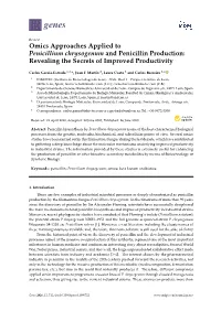 Omics Approaches Applied to Penicillium Chrysogenum and Penicillin Production: Revealing the Secrets of Improved Productivity