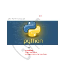 P.VIJAYABABU Ni.Vijay@Gmail.Com 2017 Python Programming