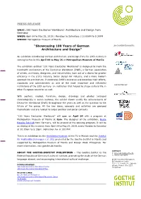 “Showcasing 100 Years of German Architecture and Design”