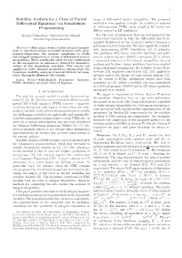 Stability Analysis for a Class of Partial Differential Equations Via