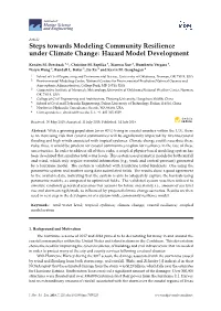 Steps Towards Modeling Community Resilience Under Climate Change: Hazard Model Development