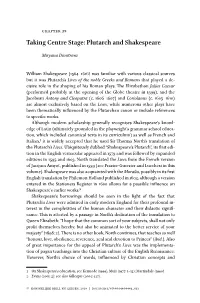 Taking Centre Stage: Plutarch and Shakespeare