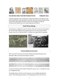The Kipling Family History Newsletter #4 February 2015