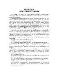8 Cell : the Unit of Life