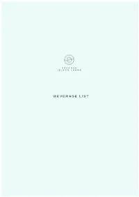Beverage List