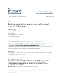 Dependence and Trust in VMI Context Mehmet G