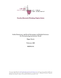 Stable Democracy and Good Governance in Divided Societies