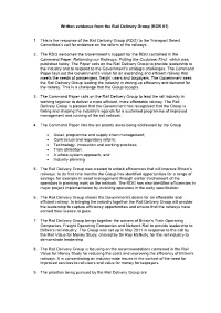 Britain's Rail Delivery Group, Comprising the Chief Executives of the Rail Owning Groups, Freight Operators and Network Rail T
