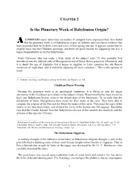 Chapter 2 – Is the Planetary Week of Babylonian Origin?