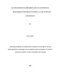 Factors Influencing Implementation of Constituency