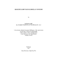 High Dynamic Range Display Systems