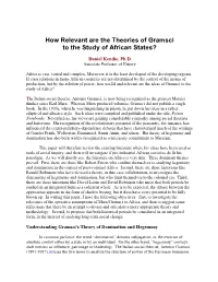 How Relevant Are the Theories of Gramsci to the Study of African States?