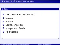 Lecture 2: Geometrical Optics