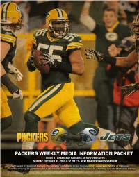 Packers at Jets Week 8 Release.Indd