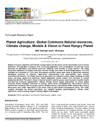 Planet Agriculture: Global Commons Natural Resources, Climate Change, Models & Vision to Feed Hungry Planet