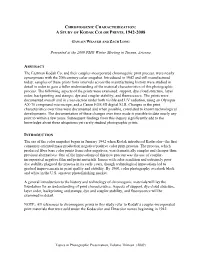 Chromogenic Characterization: a Study of Kodak Color Prints, 1942-2008