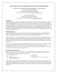 Job Creation Factors for Inland and Near Dock Intermodal Facilities
