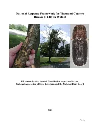 National Response Framework for Thousand Cankers Disease (TCD) on Walnut