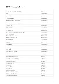 OMG Game Library