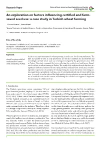 Saved Seed Use: a Case Study in Turkish Wheat Farming