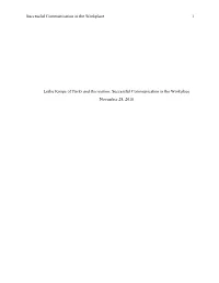 Successful Communication in the Workplace 1