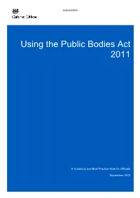 Using the Public Bodies Act 2011