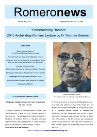 2010 Archbishop Romero Lecture by Fr Thomas Greenan