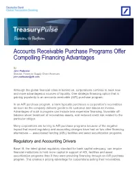 Accounts Receivable Purchase Programs Offer Compelling Financing Advantages