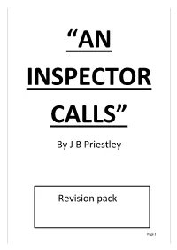 'An Inspector Calls' Revision Pack