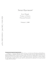 Natural Experiments and at the Same Time Distinguish Them from Randomized Controlled Experiments