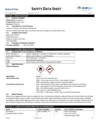 Natural Gas SAFETY DATA SHEET