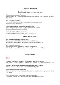 Sandro Stringari Books and Main Review Papers: Main Edited Books