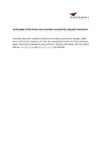 Some Pages of This Thesis May Have Been Removed for Copyright Restrictions