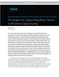 Strategies for Supporting Basic Needs to Promote Opportunity