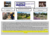 DAYS out May to Aug 2019