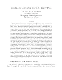 Speeding up Correlation Search for Binary Data
