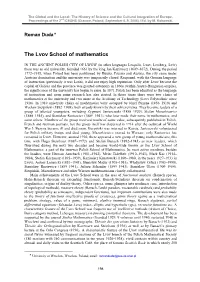 The Lvov School of Mathematics